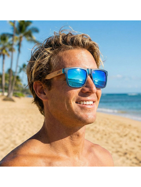 VEYREY VeyRey nerdy polarizacijska sončna očala Surance modra okvirja modra stekla