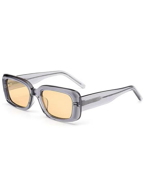 VEYREY VeyRey kvadratna acetatna polarizacijska sončna očala Xep prozorna okvirja rumena stekla