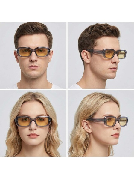 VEYREY VeyRey kvadratna acetatna polarizacijska sončna očala Xep prozorna okvirja rumena stekla