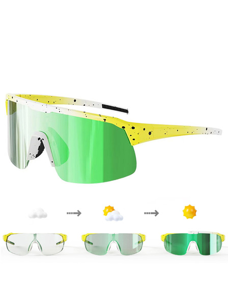 VEYREY VeyRey športna fotokromatska sončna očala Endank rumena obroba zelena stekla