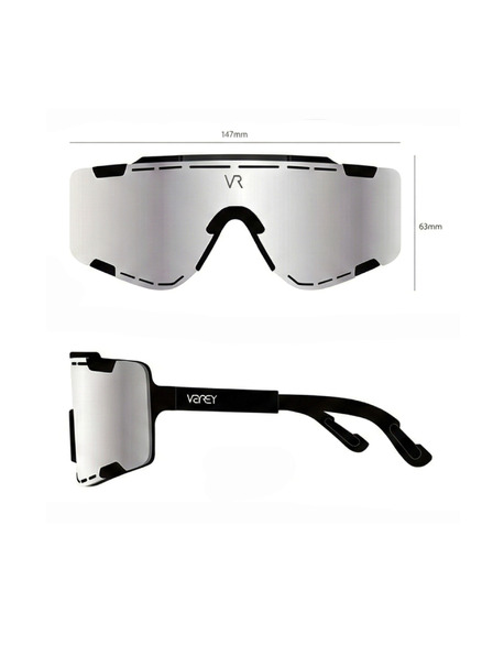 VEYREY VeyRey športna sončna očala Semihoof črna obroba rdeča stekla