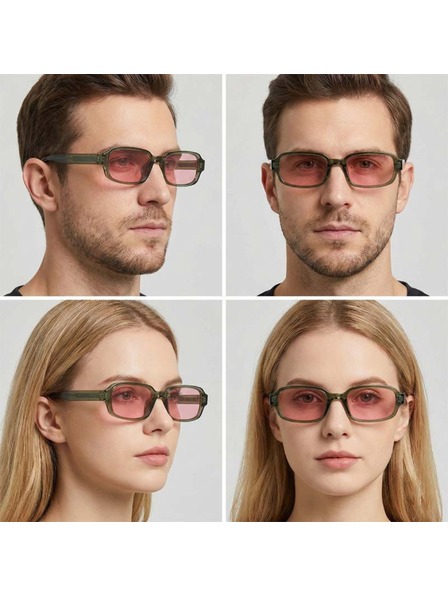 VEYREY VeyRey ogljasta sončna očala Nonmock zelena obroba roza stekla