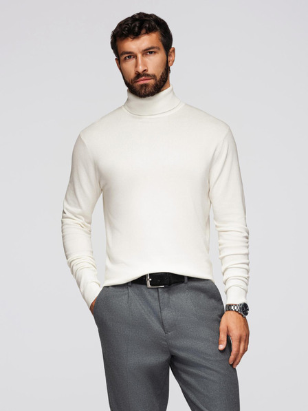 Ombre Clothing Kremast moški osnovni pulover z rolojem Ombre Clothing