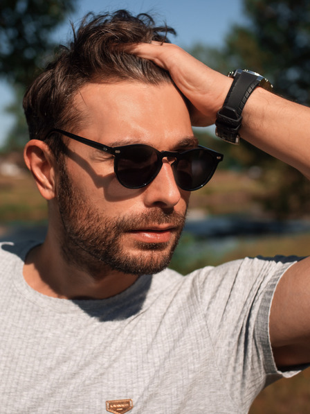 VEYREY Črna ovalna polarizirana sončna očala Veyrey Narino