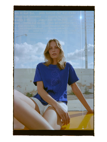 Moodo Bluza iz bombaža modra Moodo