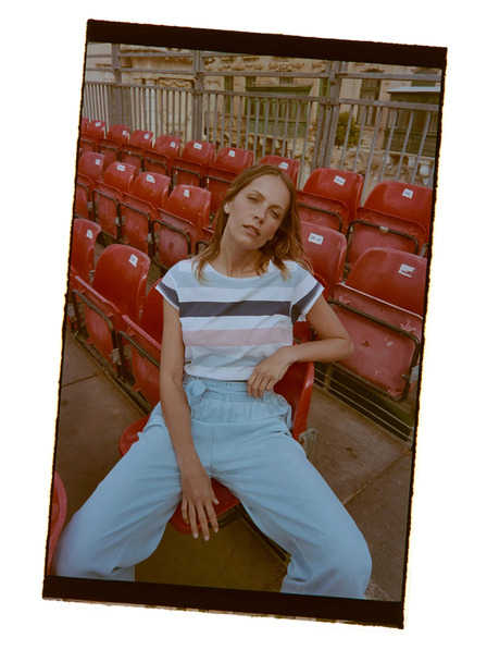 Moodo Majica s črtami modra Moodo