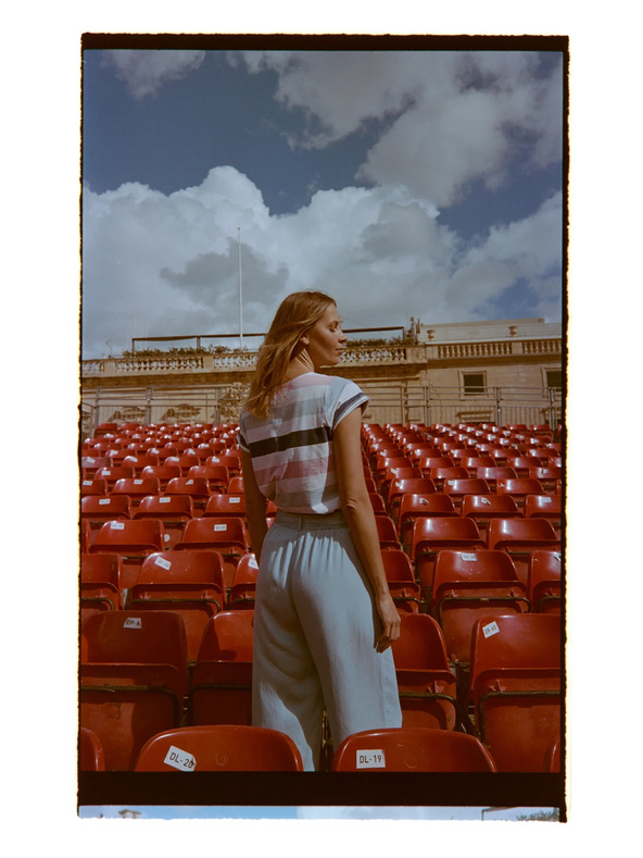 Moodo Majica s črtami modra Moodo