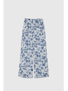 Moodo Hlače iz viskoze s potiskom mornarsko modre Moodo