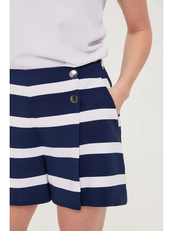 Moodo Kratke hlače s črtami mornarsko modre Moodo