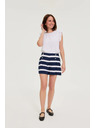 Moodo Kratke hlače s črtami mornarsko modre Moodo