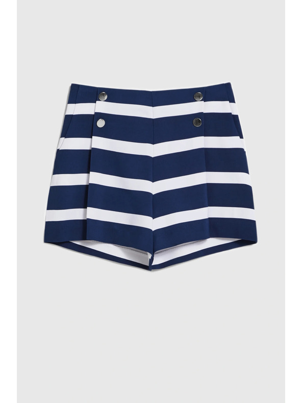Moodo Kratke hlače s črtami mornarsko modre Moodo
