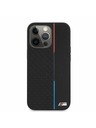 BMW BMW PU Triangles Tricolor Line Zadnji Ovitek za iPhone 13 Pro Max Black