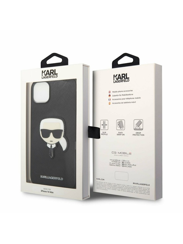 Karl Lagerfeld Karl Lagerfeld PU Saffiano Karl Head Zadnji Ovitek za iPhone 14 Plus Black