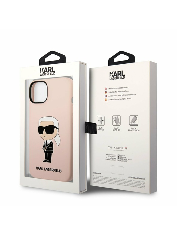 Karl Lagerfeld Karl Lagerfeld Liquid Silicone Ikonik NFT Zadnji Ovitek za iPhone 14 Plus Pink