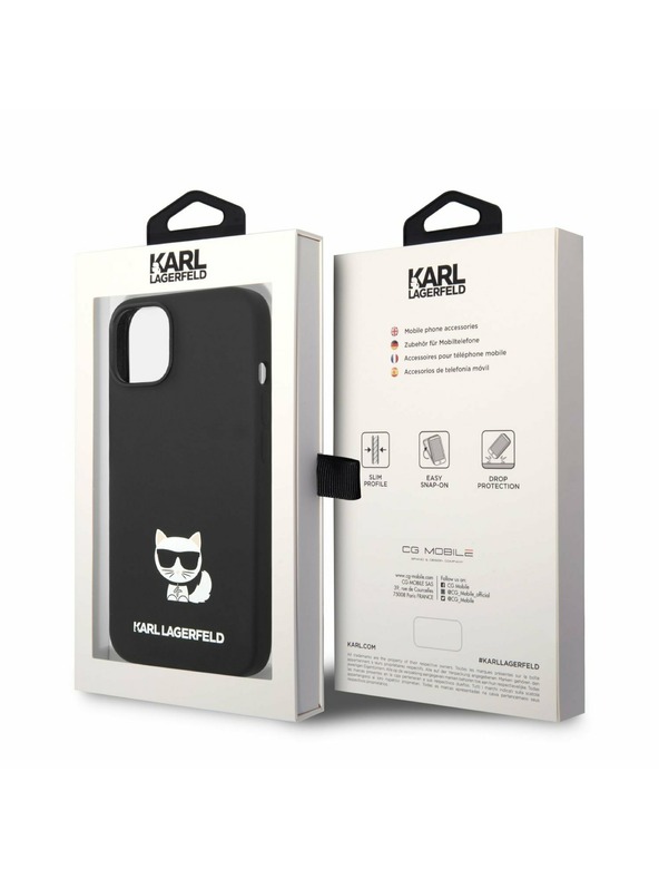 Karl Lagerfeld Karl Lagerfeld Liquid Silicone Choupette Zadnji Ovitek za iPhone 14 Plus Black