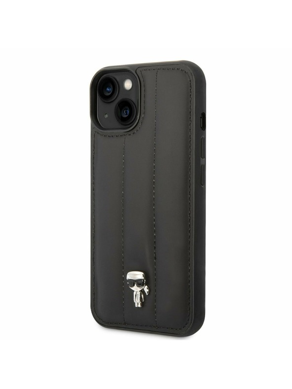 Karl Lagerfeld Karl Lagerfeld Quilted Puffy Ikonik Logo Zadnji Ovitek za iPhone 14 Plus Black