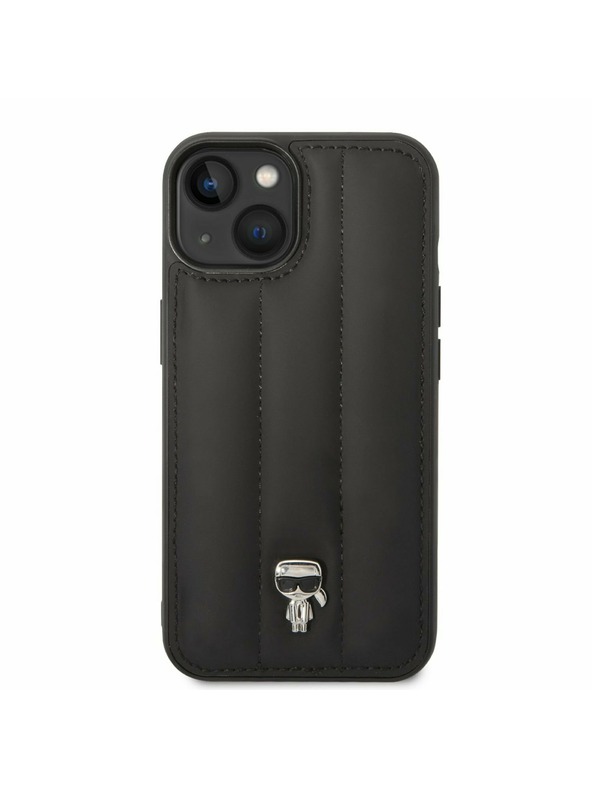 Karl Lagerfeld Karl Lagerfeld Quilted Puffy Ikonik Logo Zadnji Ovitek za iPhone 14 Plus Black