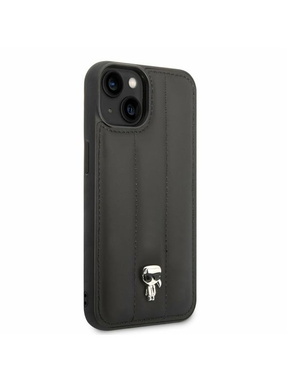 Karl Lagerfeld Karl Lagerfeld Quilted Puffy Ikonik Logo Zadnji Ovitek za iPhone 14 Plus Black