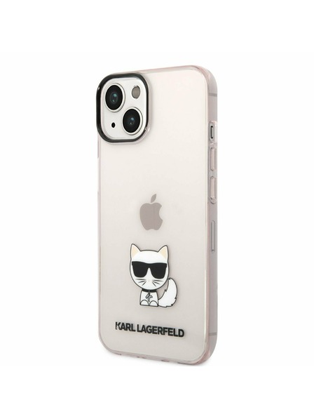 Karl Lagerfeld Karl Lagerfeld Choupette Logo Zadnji Ovitek za iPhone 14 Plus Pink