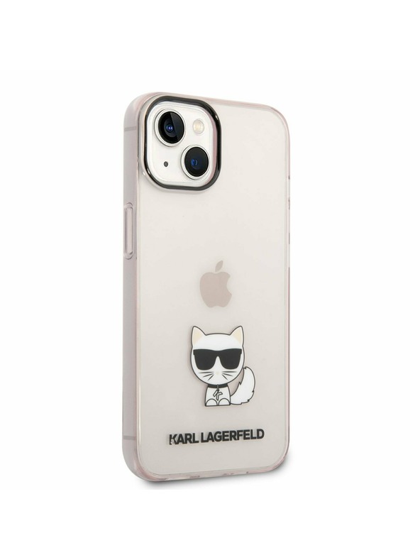 Karl Lagerfeld Karl Lagerfeld Choupette Logo Zadnji Ovitek za iPhone 14 Plus Pink
