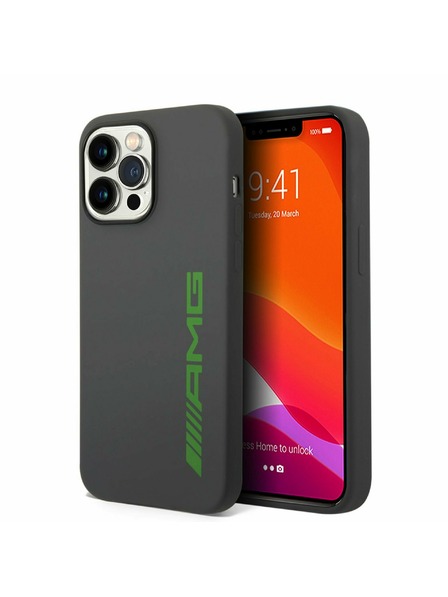 AMG AMG Liquid Silicone Green Logo Zadnji Ovoj za iPhone 14 Pro Grey