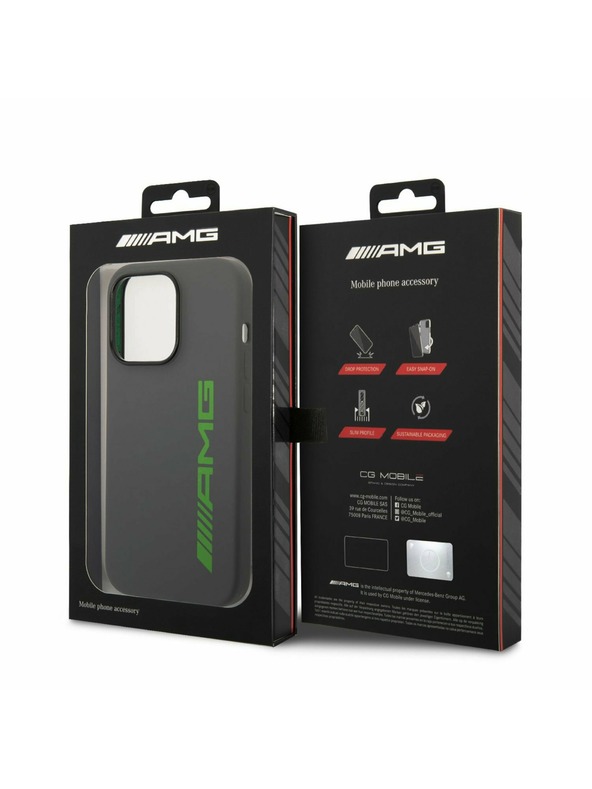 AMG AMG Liquid Silicone Green Logo Zadnji Ovoj za iPhone 14 Pro Grey