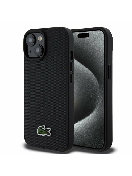 Lacoste Lacoste Iconic Petit Pique Woven Logo Magsafe Zadnji Ovoj za iPhone 15 Black