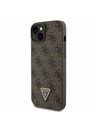 Guess Guess PU 4G Strass Triangle Metal Logo Zadnji Ovoj + Crossbody Naramnica za iPhone 15 Plus Brown