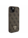 Guess Guess PU 4G Strass Triangle Metal Logo Zadnji Ovoj + Crossbody Naramnica za iPhone 15 Plus Brown