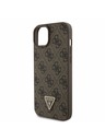 Guess Guess PU 4G Strass Triangle Metal Logo Zadnji Ovoj + Crossbody Naramnica za iPhone 15 Plus Brown