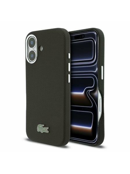Lacoste Lacoste PVC Iconic Petit Pique Metal Logo MagSafe Zadnji Ovoj za iPhone 16 Black