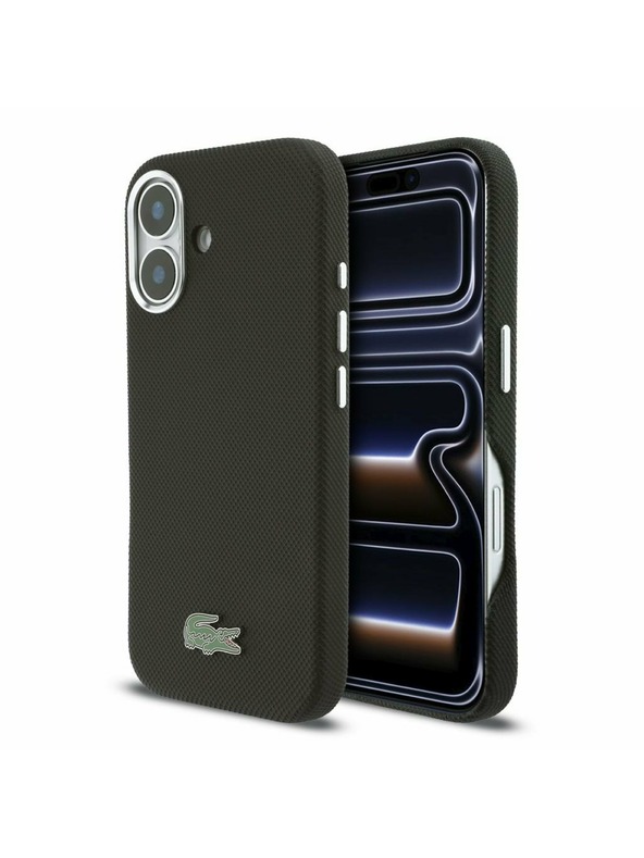 Lacoste Lacoste PVC Iconic Petit Pique Metal Logo MagSafe Zadnji Ovoj za iPhone 16 Black