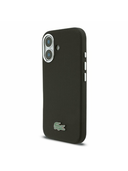 Lacoste Lacoste PVC Iconic Petit Pique Metal Logo MagSafe Zadnji Ovoj za iPhone 16 Black