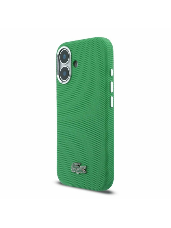 Lacoste Lacoste PVC Iconic Petit Pique Metal Logo MagSafe Zadnji Ovoj za iPhone 16 Estragon Green