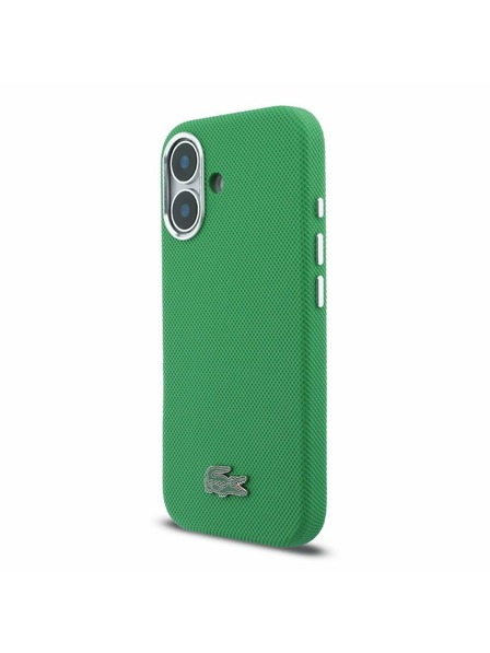 Lacoste Lacoste PVC Iconic Petit Pique Metal Logo MagSafe Zadnji Ovoj za iPhone 16 Estragon Green