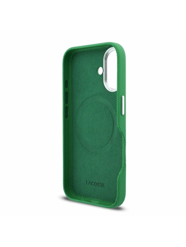 Lacoste Lacoste PVC Iconic Petit Pique Metal Logo MagSafe Zadnji Ovoj za iPhone 16 Estragon Green