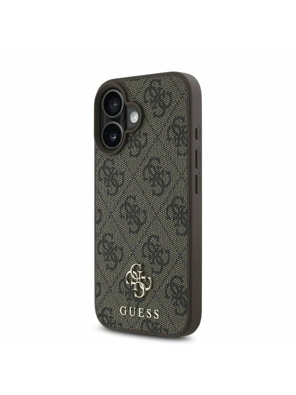 Guess Guess PU 4G Small Metal Logo MagSafe Zadnji Ovoj za iPhone 16 Plus Brown