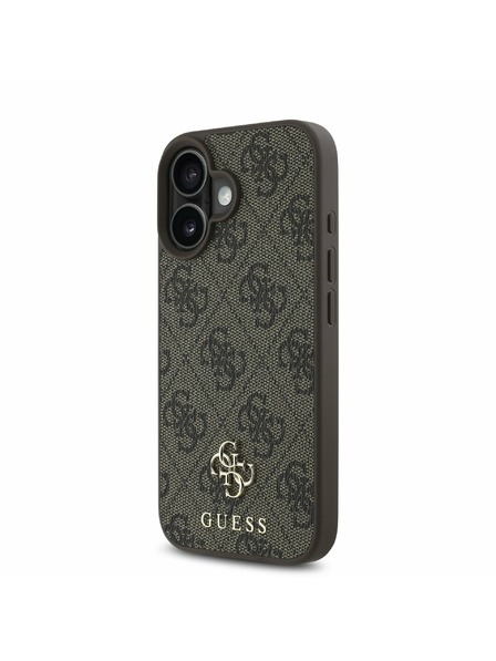 Guess Guess PU 4G Small Metal Logo MagSafe Zadnji Ovoj za iPhone 16 Plus Brown
