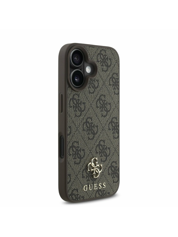 Guess Guess PU 4G Small Metal Logo MagSafe Zadnji Ovoj za iPhone 16 Plus Brown