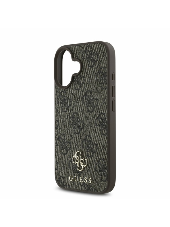 Guess Guess PU 4G Small Metal Logo MagSafe Zadnji Ovoj za iPhone 16 Plus Brown