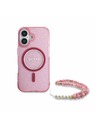 Guess Guess IML Glitter Strap MagSafe Zadnji Ovoj za iPhone 16 Plus Pink