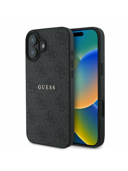 Guess Guess PU 4G Classic Logo MagSafe Zadnji Ovoj za iPhone 16 Plus Black