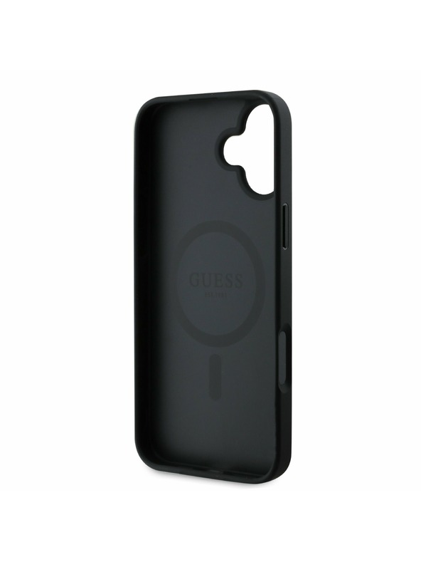Guess Guess PU 4G Classic Logo MagSafe Zadnji Ovoj za iPhone 16 Plus Black