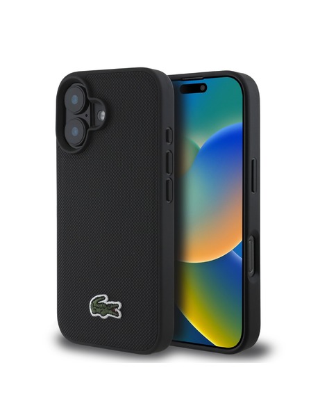 Lacoste Lacoste Iconic Petit Pique Woven Logo MagSafe Zadnji Ovoj za iPhone 16 Plus Black