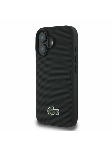 Lacoste Lacoste Iconic Petit Pique Woven Logo MagSafe Zadnji Ovoj za iPhone 16 Plus Black