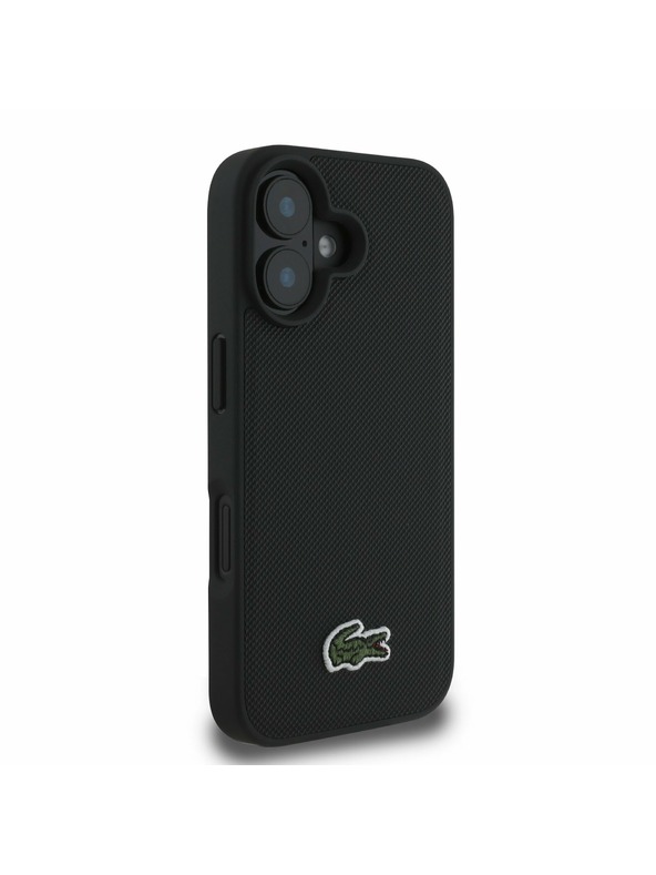 Lacoste Lacoste Iconic Petit Pique Woven Logo MagSafe Zadnji Ovoj za iPhone 16 Plus Black