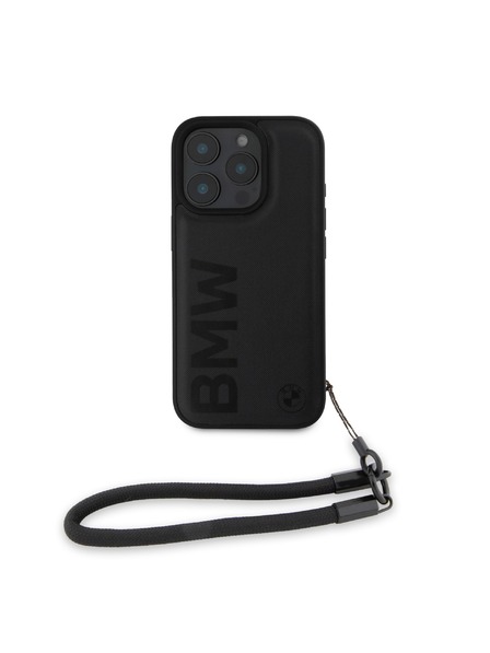BMW BMW Leather Signature and Strap Zadnji Ovoj za iPhone 16 Pro Black