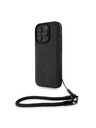 BMW BMW Leather Signature and Strap Zadnji Ovoj za iPhone 16 Pro Black