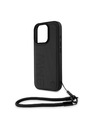 BMW BMW Leather Signature and Strap Zadnji Ovoj za iPhone 16 Pro Black