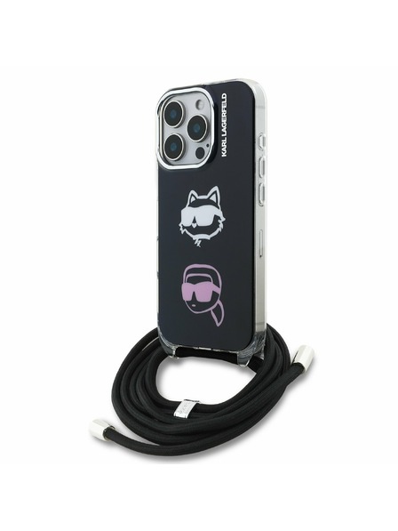 Karl Lagerfeld Karl Lagerfeld IML Crossbody K&CH Heads Zadnji Ovoj za iPhone 16 Pro Black